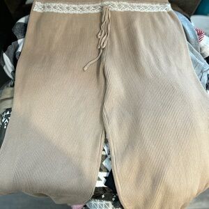 Almost Famous Beige Ribbed Pants